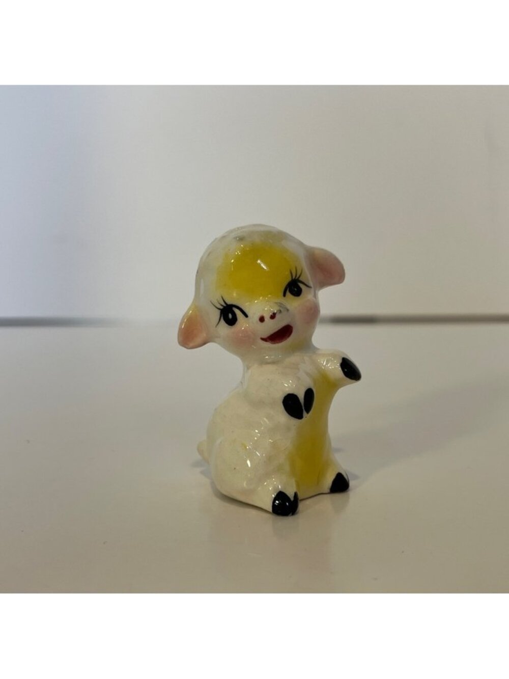 Vintage Japan Lamb Sheep Porcelain Figurine Figure Mini Miniature Shelf 50s 60s